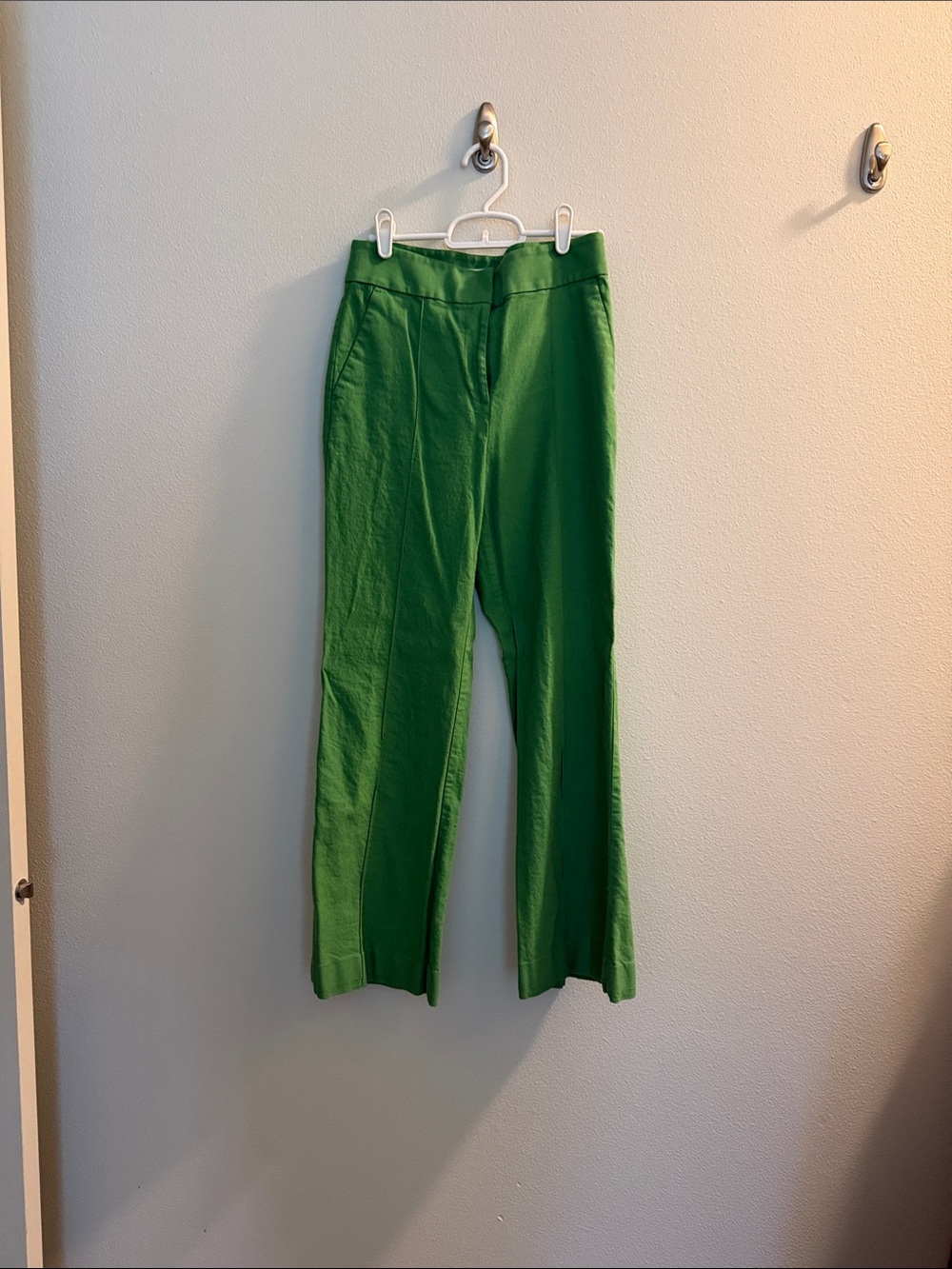 LOFT Kelly Green Straight-Leg Trousers